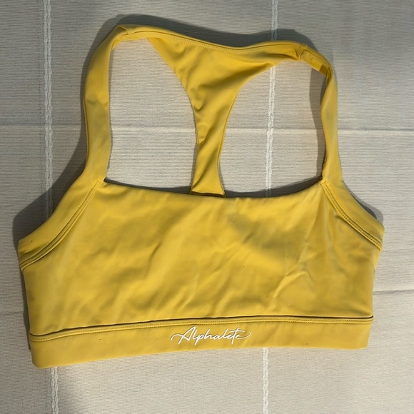 Alphalete Yellow Racerback Sports Bra - Picture 1 of 3